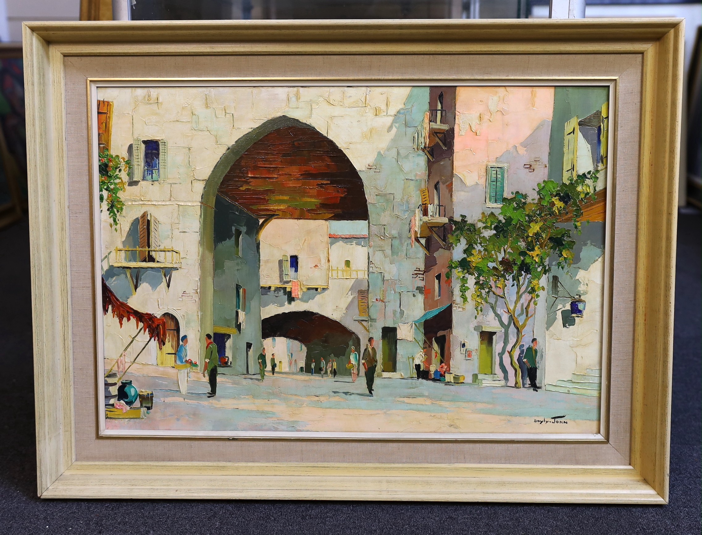 Cecil Rochfort D'Oyly-John (British, 1906-1993), 'Saint-Pol de Vence near Nice, French Riviera', oil on canvas, 44 x 64cm